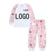 thumbnail image 1 of Conjuntos de pijamas personalizados para el día de Pascua de manga larga para niños y niñas, ropa de dormir cómoda y encantadora con estampado en forma de conejo y corazones, añade tu texto, 1 of 4
