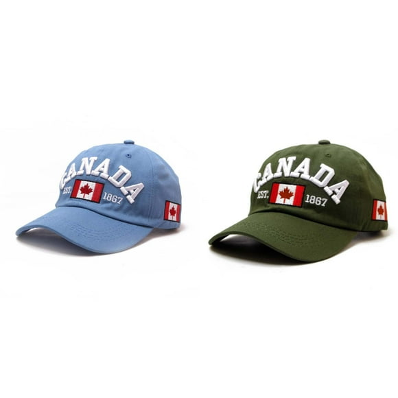 (2-Pack) Kcodviy Canada Baseball Cap Canada Nature Hat Day Embroidered Maple Leaf Dad Hat Skate Flag Adjustable Hat Racks for Baseball Caps Hanger Running Hats Kitchen Baseball Cap