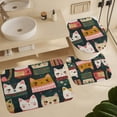 thumbnail image 6 of Wintry Cats Shower Curtain 4 Piece Sets with Rugs Toilet Lid Cover And Bath Mat Cute Animal Cat Waterproof Fabric Bath Curtains for Bathroom Decor, 6 of 8