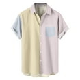 thumbnail image 2 of Yuwull Men's Short Sleeve Button Down Vintage Bowling Shirts with Pocket Hawaiian Casual Printed Beach Shirt Summer Regular Fit Top On Clearance, 2 of 7