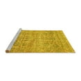 thumbnail image 2 of Ahgly Company Machine Washable Indoor Round Oriental Yellow Traditional Area Rugs, 4' Round, 2 of 4