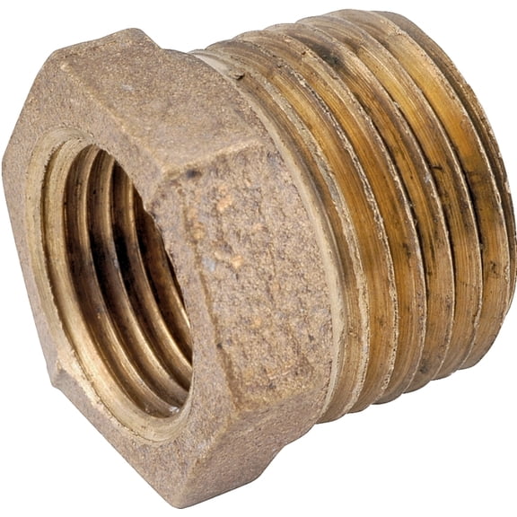 Anderson Metals Reducing Bushing Hex Brass Pipe Fitting - 3/4 In. MPT x 1/2 In. FPT
