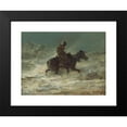 thumbnail image 2 of Adolf Schreyer 18x14 Black Modern Framed Museum Art Print Titled - Man with Lance Riding Through the Snow (C. 1880), 2 of 5