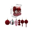 thumbnail image 3 of Eolstice Flocked Christmas Ball Ornaments Set, 30 Pieces Multiple Styles, Christmas Tree Decoration for Home Party, Holiday Xmas Tree Decor Ornament, 3 of 9
