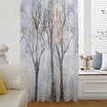 thumbnail image 6 of Boho Grey Tree Sheer Curtains 72 Inches Long, Vintage Watercolor Trunk Branch Light Filering Curtains, Breathable Simi Curtain Privacy Drapes for Living Room Bedroom Lightweight Window Treatment, 6 of 9