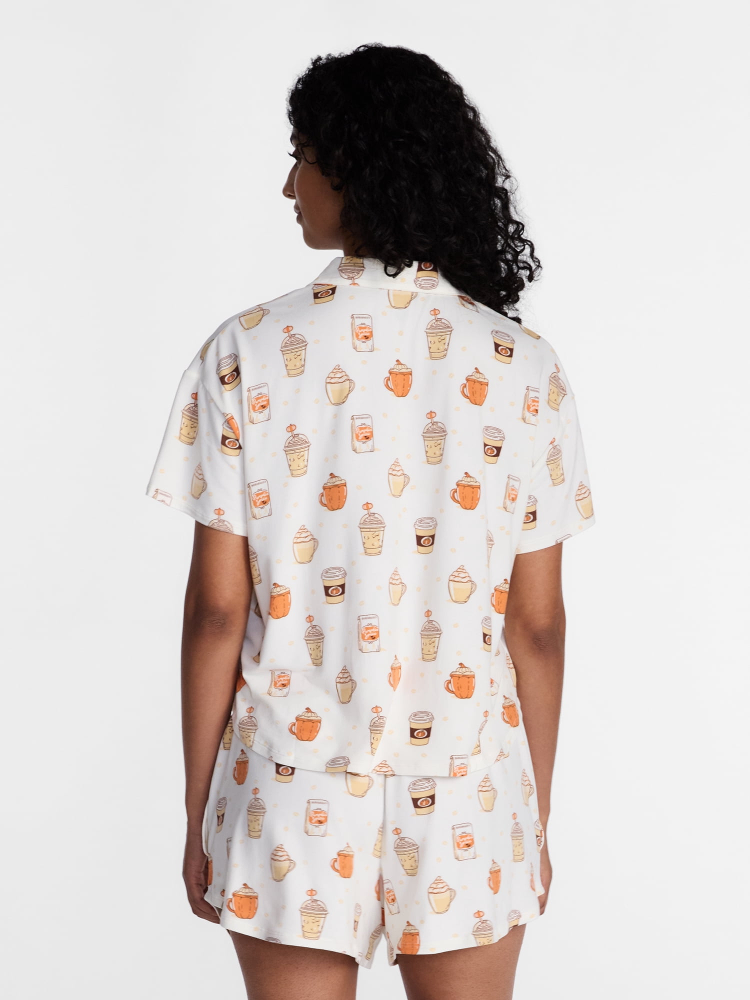 Halloween Women's Notched Top and Shorts Pajama Set from Way to Celebrate, 2-Piece, Sizes XS-3X
