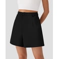 thumbnail image 3 of Shorts PRETTYGARDEN 2025 Verano Tiro Alto Pierna Ancha Negro S, 3 of 5