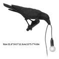 thumbnail image 4 of Aplique de pared para el hogar, resina, pájaro, lámpara de pared, sala de estar, lámpara de enchufe E14, pájaro a la izquierda, negro, enchufe de EE. UU., Luz de pared Sweethay HA003392-09B, 4 of 7
