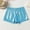 01 Blue, variant on Girls Solid Shiny Cheerleading Gym Shorts Elastic Waist Loose Pants For Dance Practice Sports Competition Daily Summer Wear