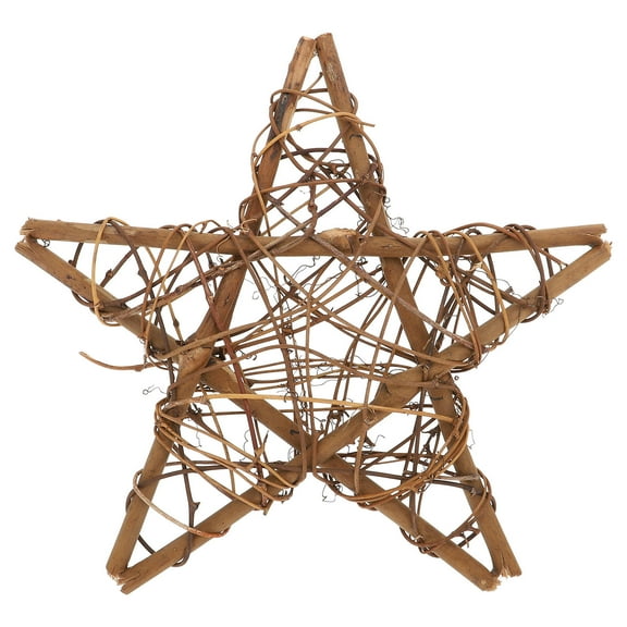 LEORX 25cm Large Diy Pentagram Rattan Wreath Natural Wreath Vine Home Decor