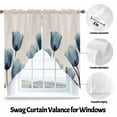 thumbnail image 3 of Blue Tulip Swag Curtain Valance for Windows, Minimalist Modern Flower Art Linen Background Window Treatments Short Swag Topper for Kitchen Windows Bathroom Bedroom, 28"x36", 3 of 8