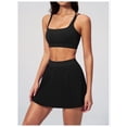 thumbnail image 5 of PISONIC 2 Piece Tennis Dresses for Women High Waisted Pleated Skirt Sets Workout Sports Bra Golf Outfits, 5 of 8