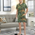 thumbnail image 7 of joogoo Men's Pajama Set Leopards in Tropical V-Neck Pj Shorts Set 2 Piece Loungewear Sleepwear M, 7 of 7
