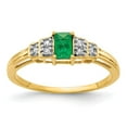 thumbnail image 5 of 14K Yellow Gold Emerald & Diamond Ring Size 7, 5 of 7