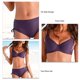 thumbnail image 5 of Traje de baño para mujer, traje de baño de 2 piezas de color puro, traje de baño con lazo lateral, traje de baño para playa, piscina, morado M, 5 of 5