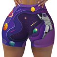 thumbnail image 2 of Lsque Astronaut Pattern High Waisted Biker Shorts for Women-Tummy Control Fitness Athletic Workout Running Yoga Gym Shorts,Moisture-Wicking-XX-Large, 2 of 9