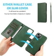 thumbnail image 2 of ELEHOLD 2 in 1 Wallet Case for iPhone 12 Mini, Credit Card Holder Detachable Hybrid Protective Slim Hard Shell Magnetic PU Leather Folio Pocket Flip Cover for iPhone 12 Mini,Green, 2 of 6