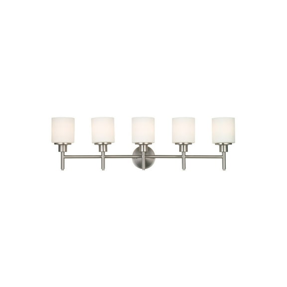 Design House Aubrey 5-Light Transitional Indoor Dimmable Bath Vanity Light, Satin Nickel