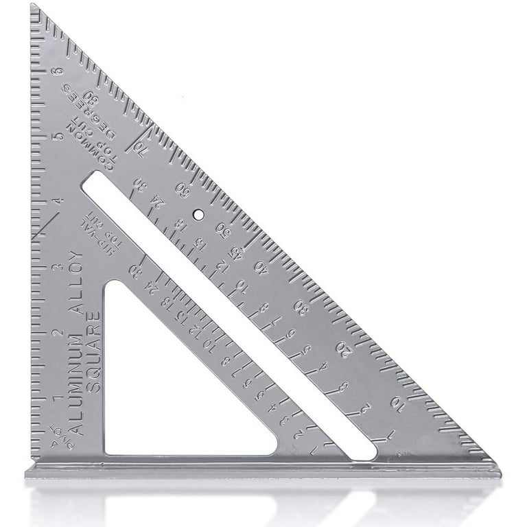 Carpenter Measuring Square Metric Imperial 7 Inches Aluminum Alloy 90 Degree Thickened Triangle Ruler For Woodworking Blue