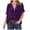 Purple, variant on Casual Velour Short Sleeve Tops for Women Button Down V Neck Velvet Shirts for 2024 Spring Fashion Loose Tunic Top