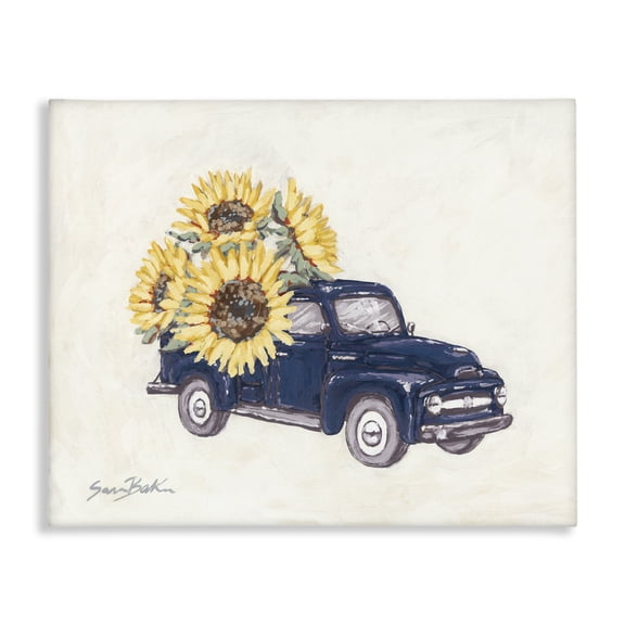 Stupell Industries French Country Country Truck with Sunflowers Canvas Art, 30 x 24, by Sara Baker
