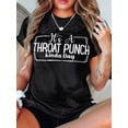 thumbnail image 1 of Camiseta informal de manga corta con cuello redondo y estampado "Golpe de Garganta" para mujer, top estampado, camisetas informales, 1 of 7