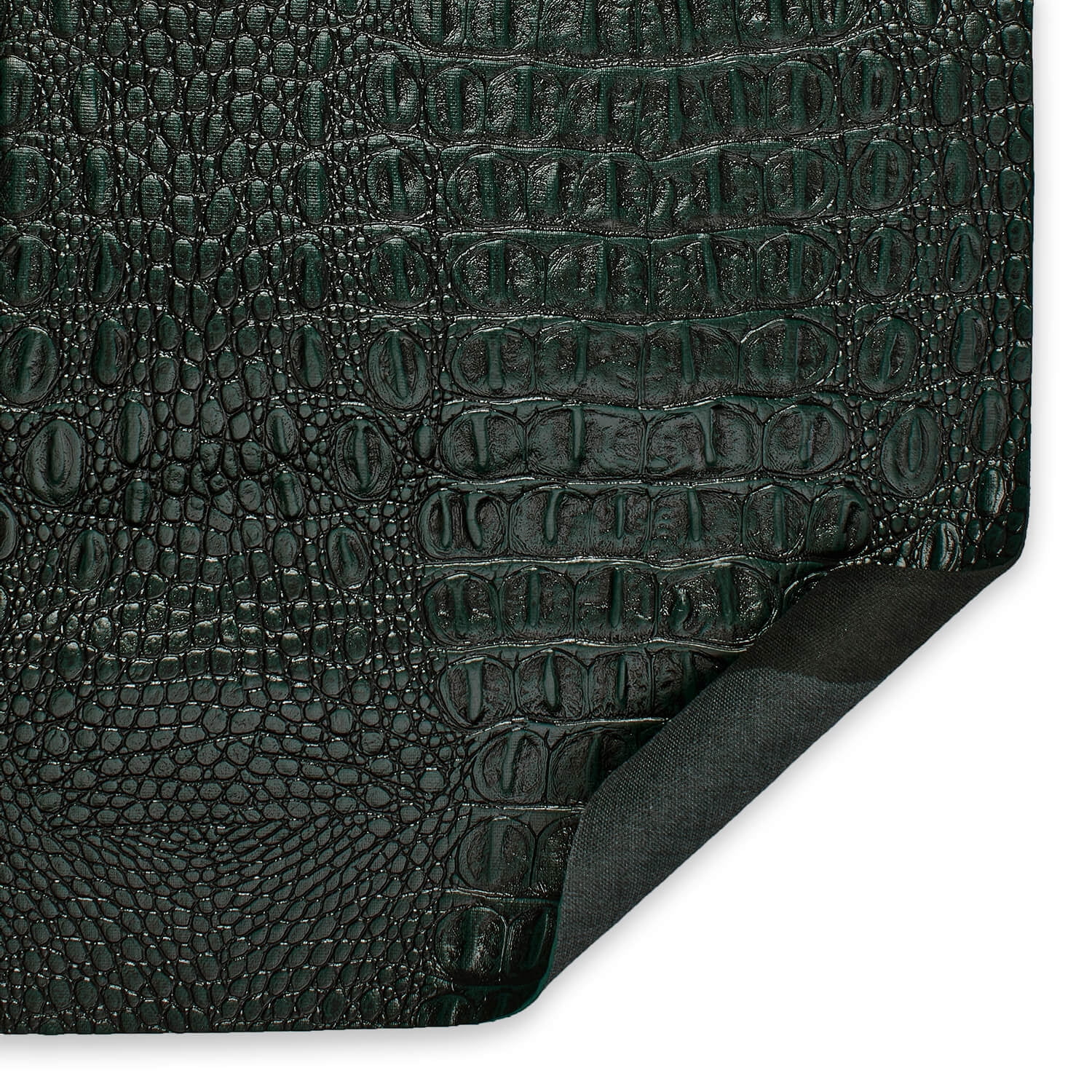 Ottertex® Crocodile Vinyl Leather 56” PVC Polyester Waterproof Fabric By The Yard - Forest Green (5 Yard)