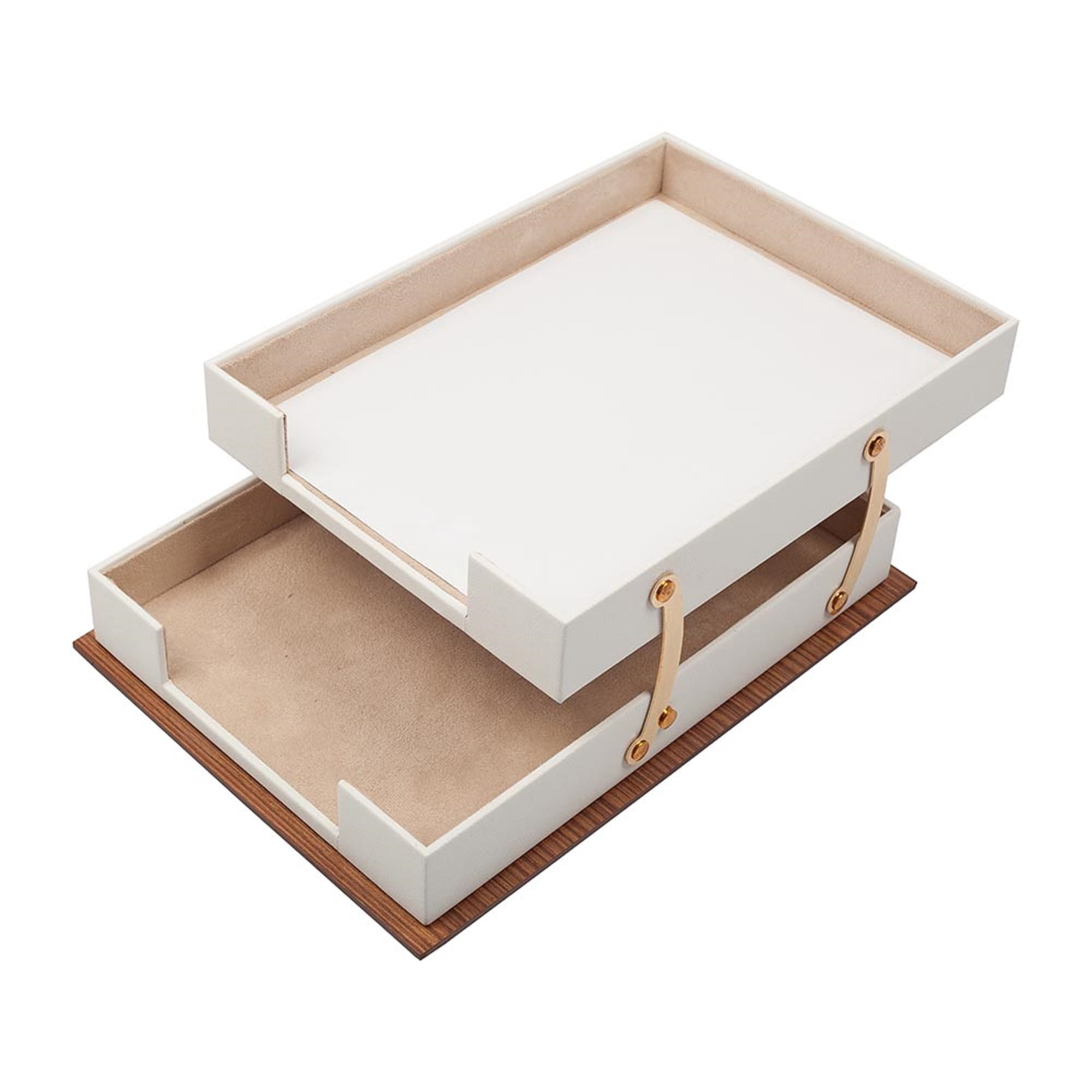 Lux Leather Desk Accessories - Leather Desk Organizer -Desk Organizer for Men Walnut Wood Combination Best Gift for Lawyers, Managers and Bosses - Desk Mat - 11 PCS