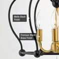 thumbnail image 2 of Kira Home Reyna 16" 3-Light Foyer Pendant Light Chandelier, Glass Crystal, Adjustable Height, Warm Brass Accents, Black, 2 of 9