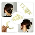 thumbnail image 6 of Unique Bargains 1pc Metal Hair Claws Hair Clips Hair Barrettes for Women Light Yellow 4.09''x2.13''x1.02'', 6 of 7