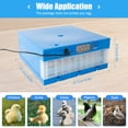 thumbnail image 3 of Automatic Turning Egg Incubator, 64 Eggs Electric and Battery Power Supply Hatcher with LED Screen for Chicken Goose Duck Pigeon Quail Incubating, 3 of 9