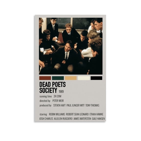 Dead Poets Society Movie Poster,Vintage Canvas Posters Wall Art For Home Bedroom Living Room Decor(12"Lx18"W Unframed)