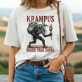 thumbnail image 2 of Krampus Busier Than Santa Christmas T-Shirt – Gothic Creepy Holiday Krampus Graphic Tee, 2 of 5