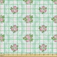 thumbnail image 2 of Ambesonne Floral Fabric by the Yard Upholstery, Retro Shabby Rose Bouquets, 10 Yards, Pink and Pale Blue, 2 of 5