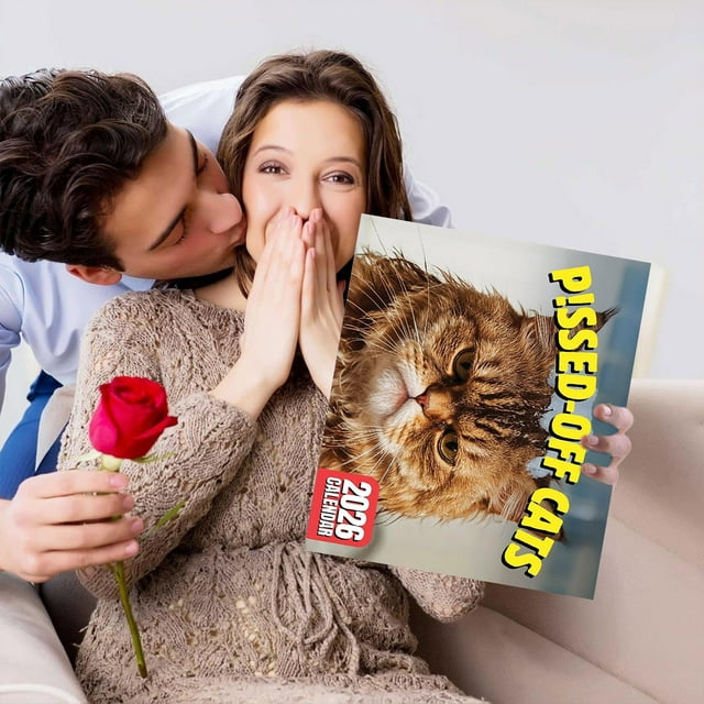 BKER 2026 Peed Off Cats Calendar Meaningful 12 Month Interesting Cat Calendar For Daily For Home Display