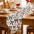 thumbnail image 2 of Table Runners 60 Inches Long, Watercolor Bow Cotton Linen Kitchen Dining Coffee Table Runner for Party Home Decor, Plaid Farmhouse Checkered Tabletop Dresser Scarves Runner Decor 13x60 Inch, 2 of 9