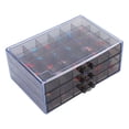 thumbnail image 3 of Caja de almacenamiento Ticfox para decoración de uñas 72 rejillas 3 capas Negro transparente, 3 of 13