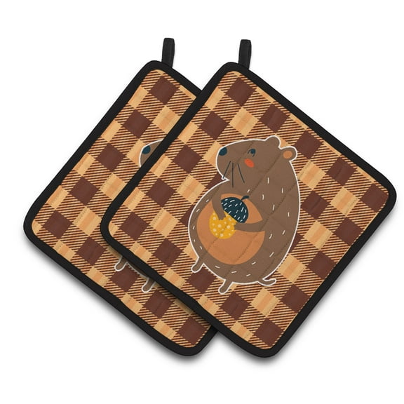 Caroline's Treasures Squirrel with a Nut Pair of Pot Holders