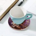 thumbnail image 5 of GZHJMY 2Pcs Round Adorable Golden Retriever Dog in Lavender Field Ceramic Coasters with Cork-Backed for Coffee Drink, Cup Mat Absorbent Stone Coasters, 5 of 6