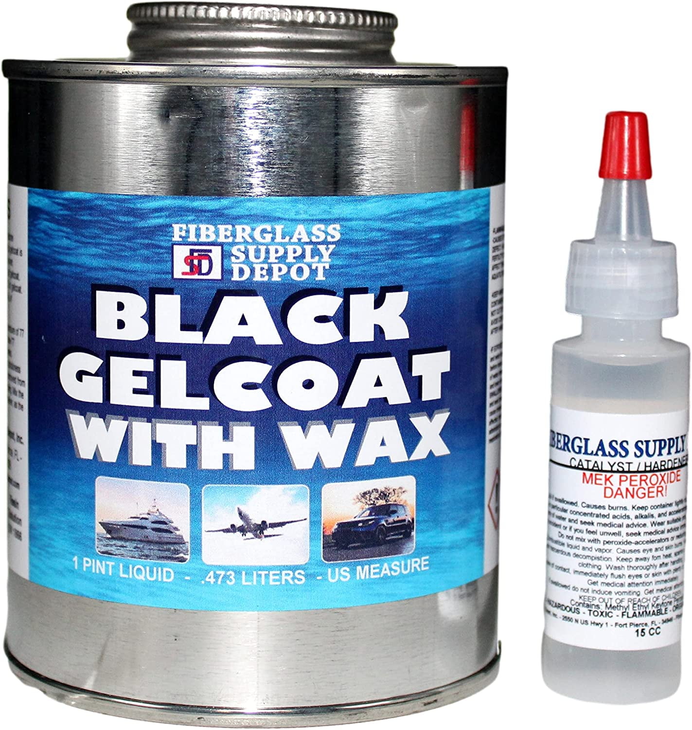 Fiberglass Supply Depot Inc. Black Gelcoat with Wax Pint with 15cc