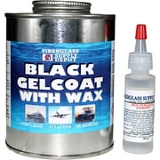 Fiberglass Supply Depot Inc. Black Gelcoat with Wax: Pint with 15cc Hardener (MEKP)