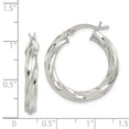 thumbnail image 2 of Primal Silver Sterling Silver Patterned Twist 25mm Hoop Earrings, 2 of 4