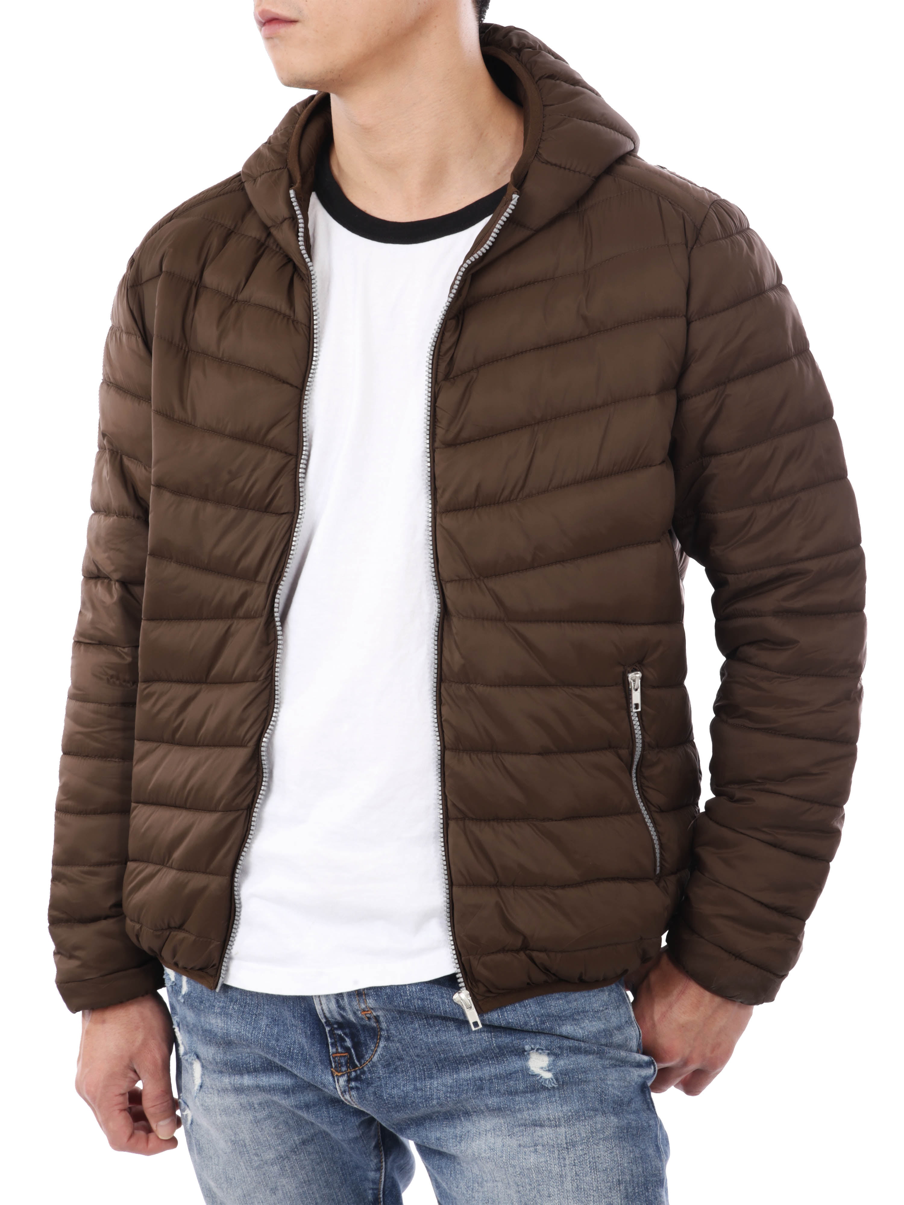 omniscient Mens Quilted Jacket Packable Hooded Down Puffer Jacket