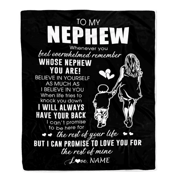 Personalized To My Nephew Blanket From Aunt Auntie Whenever You Feel Overwhelmed Nephew Birthday Graduation Christmas Customized Bed Fleece Throw Blanket