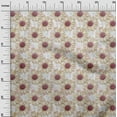 thumbnail image 3 of oneOone Polyester Spandex Brown Fabric Watercolor Floral Sewing Material Print Fabric By The Yard 56 Inch Wide, 3 of 5
