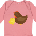 thumbnail image 4 of Inktastic Hen and Chick Farm Animals Boys or Girls Long Sleeve Baby Bodysuit, 4 of 5