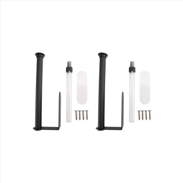 2X Soporte para Toallas de Papel con Botella Pulverizadora, Rodillo para Toallas de Papel para Colgar en la Pared para Cocina y BañO (Negro)