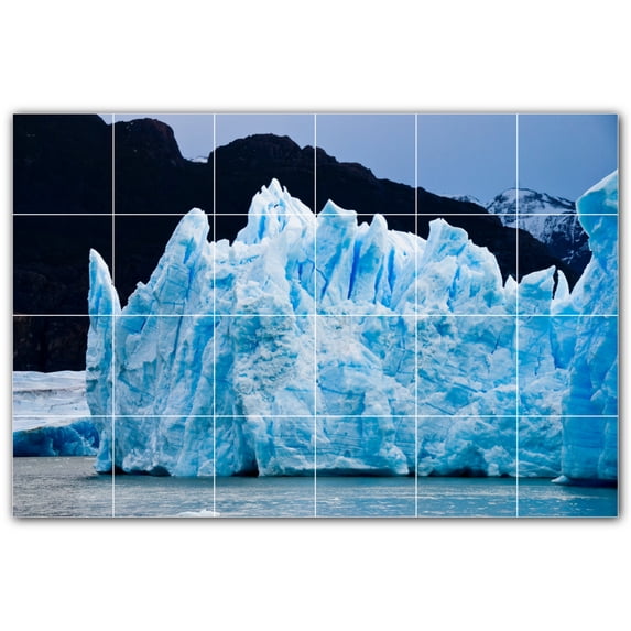 Picture-Tiles.com: Glacier Ceramic Tile Wall Mural WAL500734-64M. 36"W x 24"H using (24) 6" x 6" Ceramic Tiles-Satin Finish