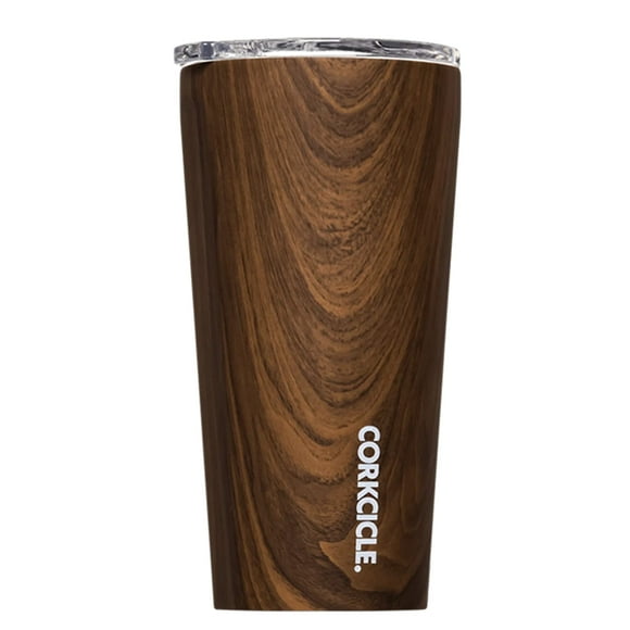 Taza de café Corkcicle Classic, madera de nogal, 473 ml, acero inoxidable