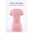 thumbnail image 4 of Yawrut Round Neck Maternity T-Shirt, Soft Stretchy Ruched Pregnancy Top, Casual Short Sleeve Maternity Tee for All Trimesters, Daily Home Work Pregnant Shirts, 4 of 9